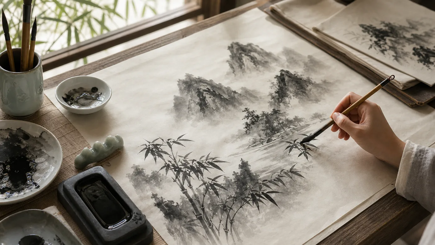 Traditional Chinese ink painting experience