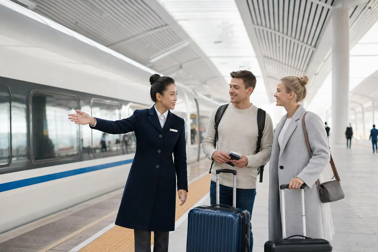 High-speed rail station support in China