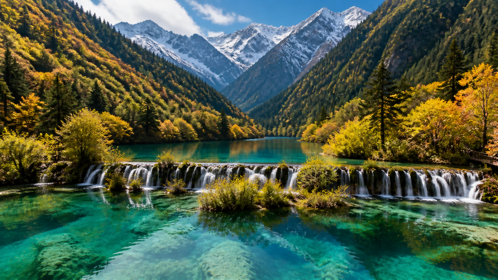 Jiuzhaigou Valley alpine lakes