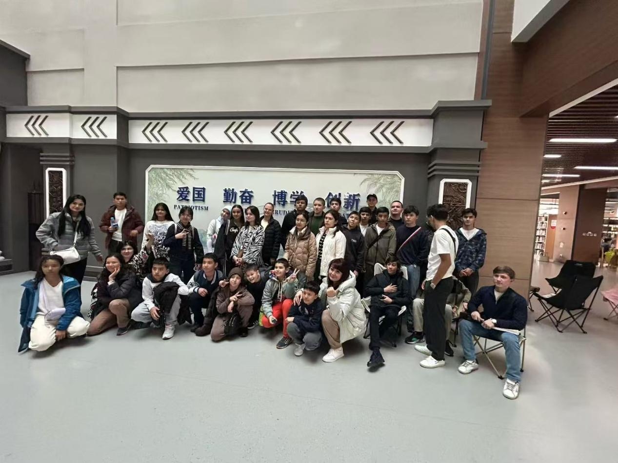 Professional guide leading an international travel group in China
